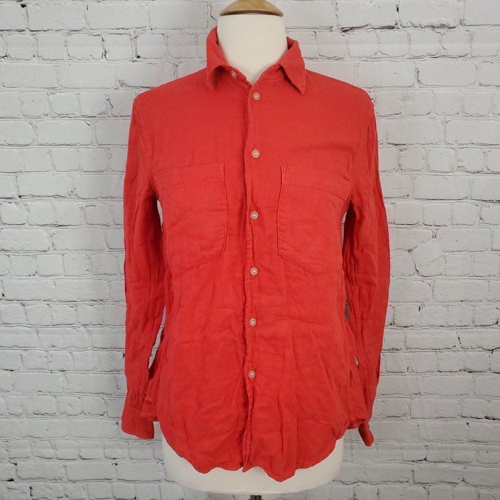 MOTHER the breezy foxy button down split back top XS Red
